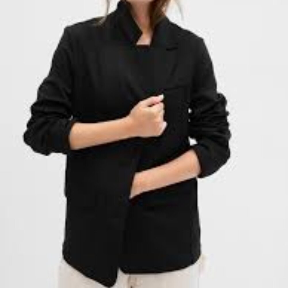 NEW Black GAP Relaxed Ponte Blazer Jacket